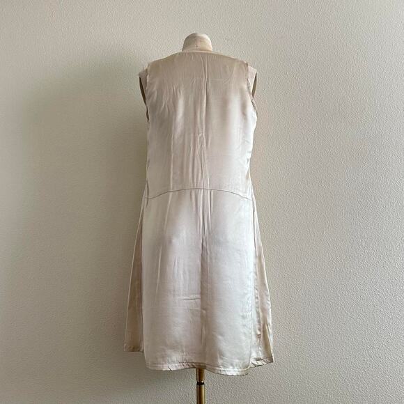 handmade champagne satin sleeveless mini/midi dress - Picture 3 of 8
